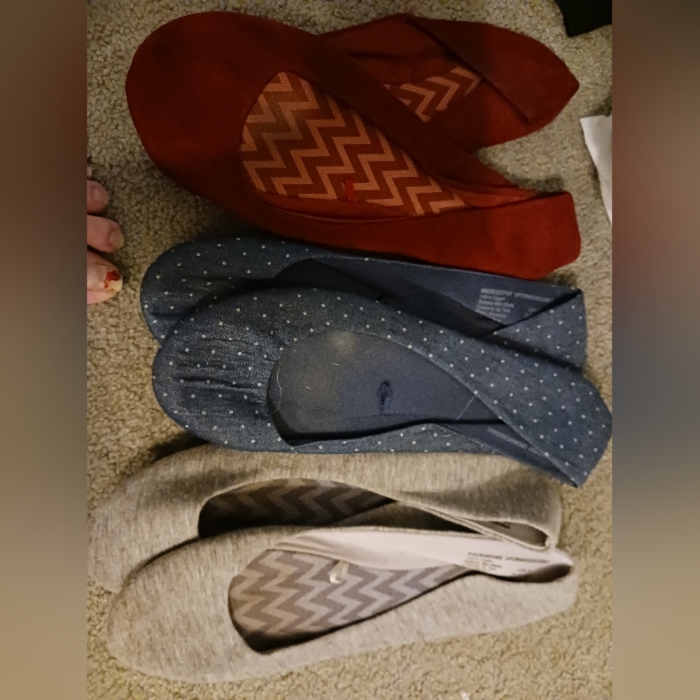 3 pair ballerina slippers